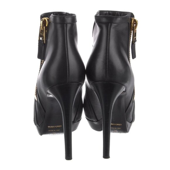 Tom Ford Boots Leather Stiletto Ankle  sz 38 - Picture 9 of 11